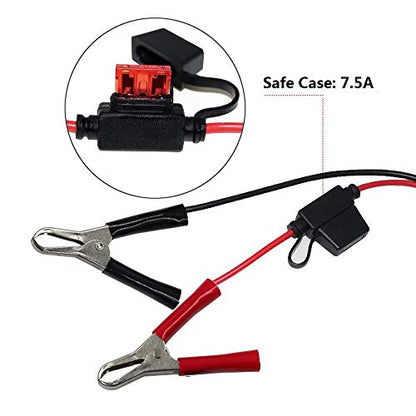 SPARKING 1.5FT 12V Battery Alligator Clip to SAE 2Pin Quick Disconnect Cable SAE to Battery Clamp Cable 7.5A Fuse(1 PACK) - size: 1 Pack