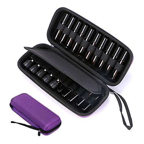 Hipiwe EVA Essential Oils Carrying Case Organizer for 20Pcs Rollers Bottles - color: Purple