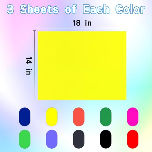 pmybupo 30 Pcs 14x18 Poster Board 10 Assorted Color Blank Graphic Display Boar,Bright Color Cardstock School Project Poster Board Paper for Art and Craft Graphic Display Presentation Drawing - style: Colored Poster Board 14*18 30 pc