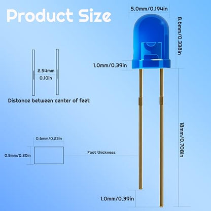 500pcs 5 Color 5MM LED Diode Light Assortment Kit