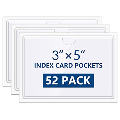 MaxGear 3" x 5" Index Card Holder, 52 Pack Label Holders for Storage Bins - size: 3" x 5", style: 52 Pack