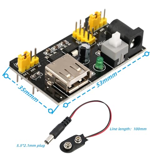 6Pcs Breadboard Power Supply Module 3.3V 5V
