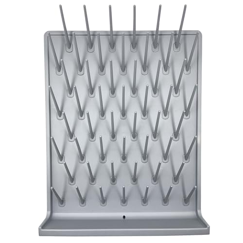 Lab Drying Rack, Grey, 52 Pegs, PP, Easy Installation - color: Gray, size: 52pegs