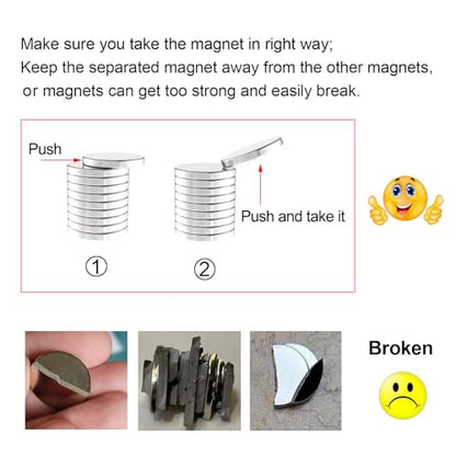 Assorted 3D Printing N52 Rare Earth Magnets, 6 Sizes Mixed 300 Pack Round Refrigerator Neodymium Magnet for Crafts, Whiteboard, Kitchen,Cabinet,Fridge,Small Permanent Disc Magnets - size: Mixed 6 sizes