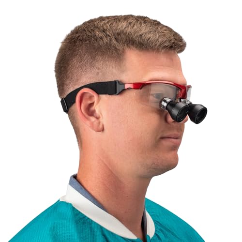 Practicon TTL Easy Size 3X Loupes Kit, Measure and Size Through The Lens Loupes, Red Frame - color: Red, style: 3.0X