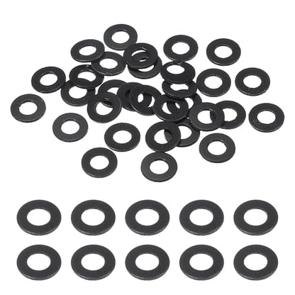 uxcell 30 Pcs M4 PVC Flat Washers 4mm ID 8mm OD 0.8mm Thick Plain Washer Grommets Plastic Sheet Gasket Fastener Sealing Spacer Gasket Ring Water Hose Washers, Clear Black - size: 4mm x 8mm x 0.8mm