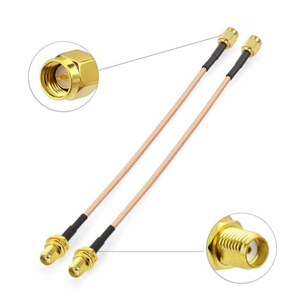 Superbat SMA Male to SMA Female Bulkhead RG316D Cable 6inch 50 Ohm 2-Pack - size: 6inch