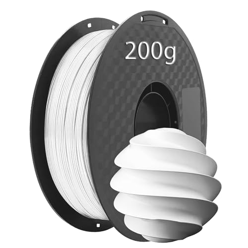 PLA Filament Printer Filament Modeling Material 1.75mm 200g, High Speed Printing Filament, Enhanced Toughness, No Clogging No Warping, Dimensional Accuracy ±0.02mm Dark White - color: White