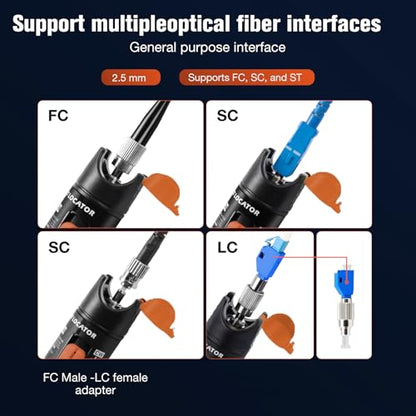 Visual Fault Locator,10-20KM Fiber Optic Cable Tester Meter, VFL Red Light Pen Light Source Testers(Black) - style: 10-20KM VFL
