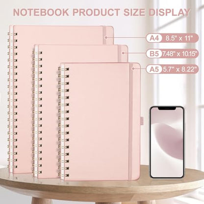 AHGXG Dotted Journal, 110 Pages, A4 (8.5" x 11") - color: Rose Gold, style: A4-Dotted