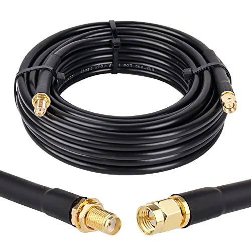 XRDS -RF 20ft SMA Male to SMA Female Coax Extension Cable, 50 Ohm KMR240 Low Loss SMA Coax Coaxial Cable with SMA Connectors for 3G/4G/5G/LTE/ADS-B/WiFi/RF/Ham/Radio - size: 20 FT