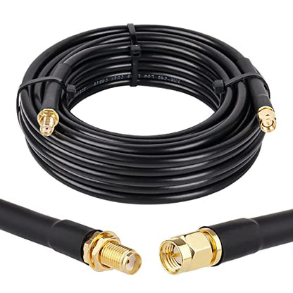 XRDS -RF 20ft SMA Male to SMA Female Coax Extension Cable, 50 Ohm KMR240 Low Loss SMA Coax Coaxial Cable with SMA Connectors for 3G/4G/5G/LTE/ADS-B/WiFi/RF/Ham/Radio - size: 20 FT