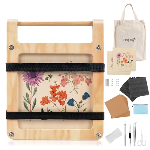 PetalFleur Flower Press Kit for DIY Crafting | Complete Set with Scissors, Utility Knife, Storage Bag, Cardboard & Foam Pads | Perfect for Nature Lovers & Art Enthusiasts