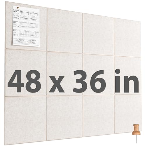 MaxGear Felt Bulletin Board 48" x 36", Light Tan Felt Wall Tiles Wall Decor - color: Light Tan, size: 48" x 36"