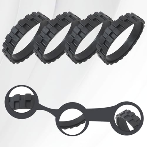 4 Pcs Replacement Rubber Wheel Tires Compatible for i-Robot Roomba 500, 600, 700, 800, 900, e, i, j & S Series Models, Anti-Slip, Great Adhesion and Easy Assembly