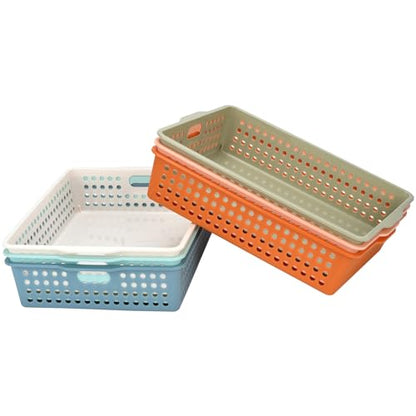 6-Pack Stackable Paper Trays Turn In Trays Classroom Paper Organizer Bins