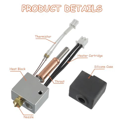 Kobra 3 Hotend 3D Printer Extruder Kit with 3 Brass Nozzles 0.4mm - style: For Kobra 3&Kobra 3 Combo