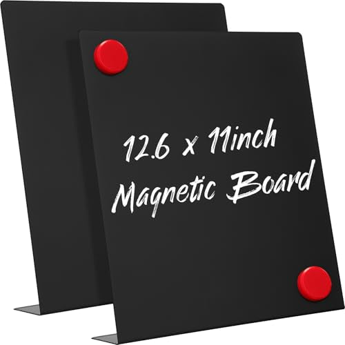 Fainne 2 Pcs Magnetic Stand Bulletin Board Metal, Black, 12.6 x 11 Inches - color: Black, size: 12.6 x 11 Inches