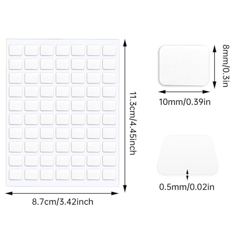 JANYUN 280Pcs Double Sided Sticky Dots, 8 x 10mm Square Putty Adhesive Tape - size: 8x10mm Square 280pcs