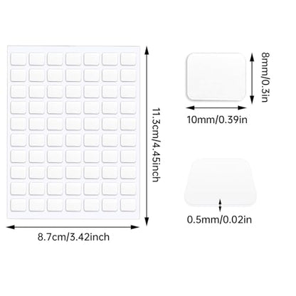 JANYUN 280Pcs Double Sided Sticky Dots, 8 x 10mm Square Putty Adhesive Tape - size: 8x10mm Square 280pcs