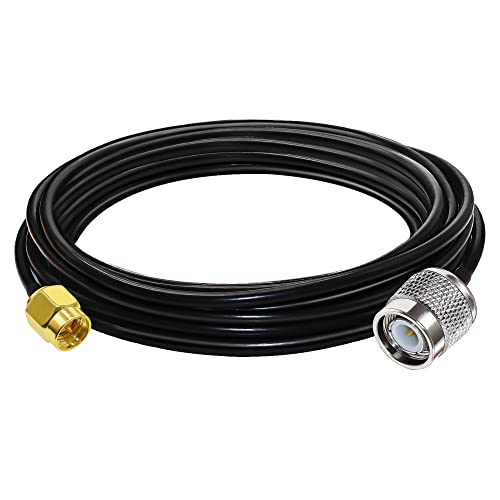 TUOLNK SMA to TNC Cable RG58 SMA Male Plug to TNC Male Low Loss Extension 16.4ft(5M) RF Coax Adapter Cable 50 ohm for Wireless LAN Devices - size: 16.4ft