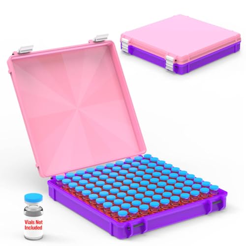 100 Slot 3ml Vial Storage Case with Secure Lid for 3ml Peptide Vial Storage