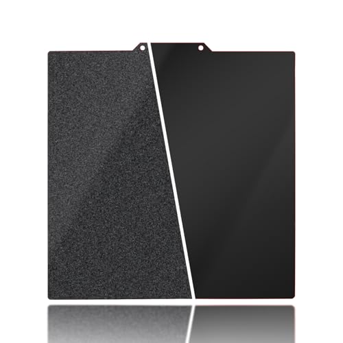 220x220mm Black Build Plate for Artillery Genius/Pro/MK2, Double Sided Textured PEI+Smooth PEI Flexible Spring Steel Platform Heated Printing Bed for Artillery Genius/Pro/MK2/MK2A 3D Printer - size: 220x220mm