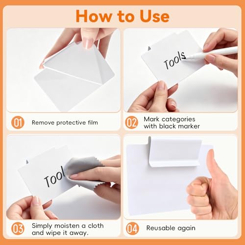 14 Pcs Set of Basket Labels Clip On for Storage Bins