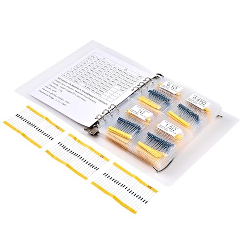 80 Values 1600 Pcs Metal Film Resistor Kit, Full Copper Thick Leads (0.43mm) 1/4W 1% 0Ω-10MΩ Includes 100ohm, 120ohm, 220ohm, 330ohm, 470ohm, 1K ohm, 10K ohm, and More. - size: 1/4W 80 Values 1600 Pcs