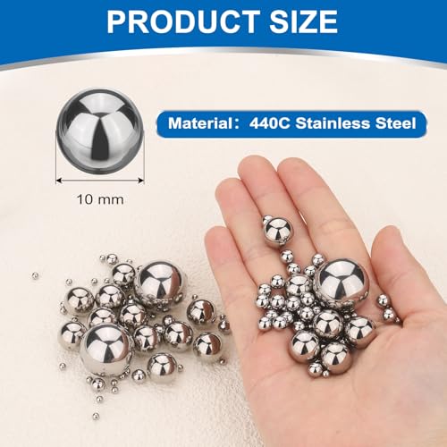 uxcell 5Pcs 10mm Bearing Balls,440C Stainless Steel,G10 Precision Balls - size: 10mm
