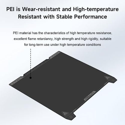 Creality Official K1 Max Build Plate PEI Sheet, 315x310mm Smooth Removable Flexible Spring Surface Excellent Heat Resistance Heated for Ender 3 S1 Plus/K1 Max/Ender 3 V3 Plus(Without Magnetic Base) - color: PEI Smooth Black, size: K1 Max/Ender 3 V3 Plus/K