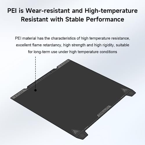 Creality Official K1 Max Build Plate PEI Sheet, 315x310mm Smooth Removable Flexible Spring Surface Excellent Heat Resistance Heated for Ender 3 S1 Plus/K1 Max/Ender 3 V3 Plus(Without Magnetic Base) - color: PEI Smooth Black, size: K1 Max/Ender 3 V3 Plus/K
