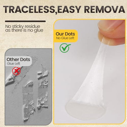 150pcs Double Sided Sticky dots -Easy to Peel Clear Double Sided Mounting Putty Stick Tack Strong Glue dots for Balloons, Hanging Pictures & Posters