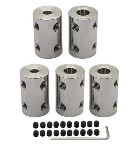 5Pcs 4mm to 6mm Shaft Coupler Connectors,Steel Coupler Rigid Couplings Adapter with Screws for CNC Machine 3D Printer RC Motor Accessories and DIY - size: 4mm to 6mm