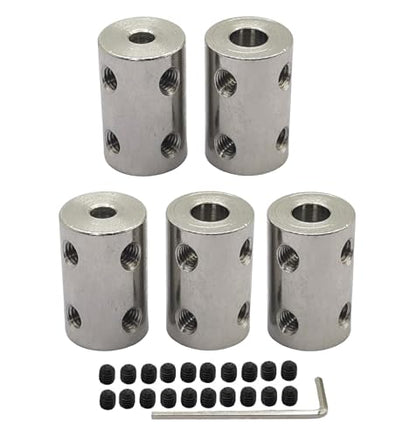 5Pcs 4mm to 6mm Shaft Coupler Connectors,Steel Coupler Rigid Couplings Adapter with Screws for CNC Machine 3D Printer RC Motor Accessories and DIY - size: 4mm to 6mm