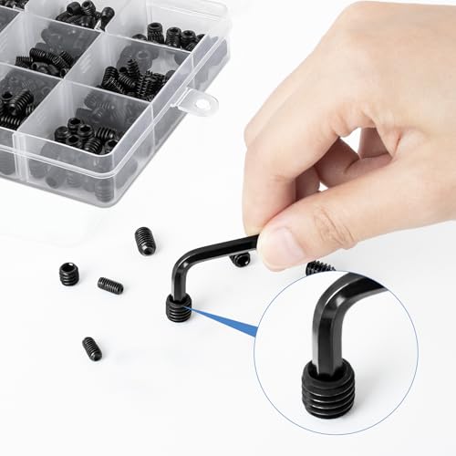 560PCS 25 Sizes Metric & SAE Set Screw Assortment Kit, 12.9 Alloy Steel - size: 560PCS