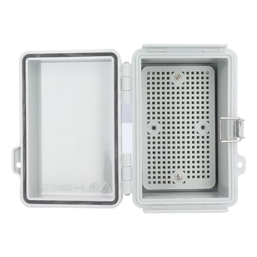 Outdoor Electrical Box, Heavy Duty ABS Plastic IP67 Enclosure with Stainless Steel Hinge for Smart Home Irrigation Control and Marine Use