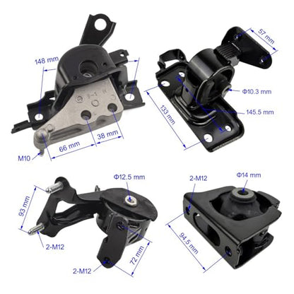 4PCS Engine Motor & Trans Mount Set Compatible with 2009 2010 2011 2012 for RAV4 2.5L 4WD with Automatic Transmission Mount for A62064 A62038 A72006 A62050 - size: 2009-2012 RAV4 2.5L 4WD