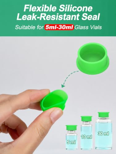 10ml & 30ml Vial Caps, Silicone Peptide Vial Covers, 35 Pack, 7 Colors - color: 5ml_35pcs