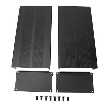 55 x 106 x 200mm / 2.2 x 4.2 x 7.9in Split Aluminum Enclosure Project Box, Enclosure Electronic DIY Circuit Board Project Aluminum Box Cooling Cases for Electronics ((Sand Black with Bent Plate))