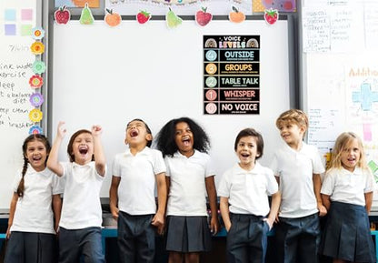 HEYINSHEN Voice Level Chart for Classroom Reusable Classroom Rules Poster - color: Black