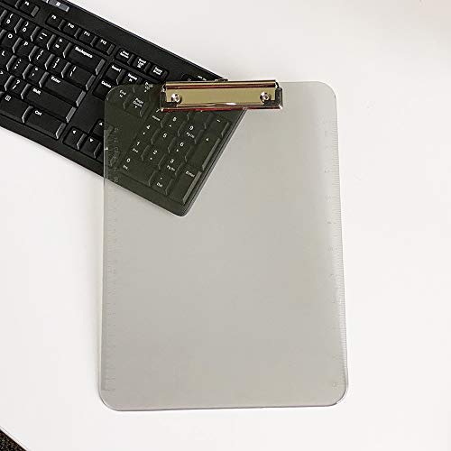 JAM PAPER Plastic Clipboards with Low Profile Metal Clip - Letter Size (9 x 12.5) - Smoke Grey - Clip Board Sold Individually - color: Gray, size: Single Clipboards
