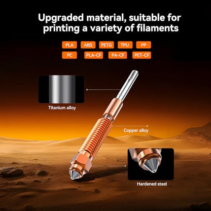 Creality 2026 Official K1/K1 Max/K1C/K1 SE Upgrade Ceramic Heating Block Hotend Kit, Unicorn Quick Swap Nozzle Kit, All-Metal Integrated Design Kit for K1 Series 3D Printers (Terminal with Buckle) - style: For K1/K1 Max/K1C/K1 SE