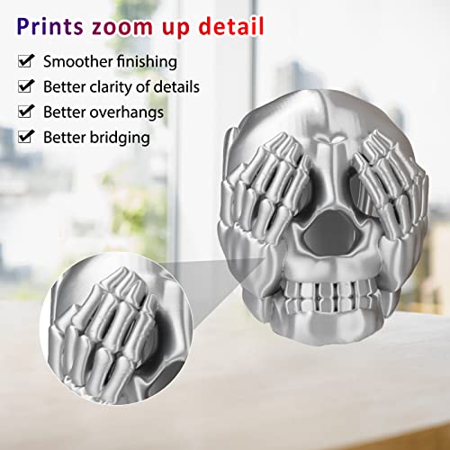 PLA+ 3D Printer Filament 1.75mm No Tangle, Neatly Wound Filament Net Weight 250g Spool, PLA Pro Plus,Silk Silver - color: 250g-silk Silver