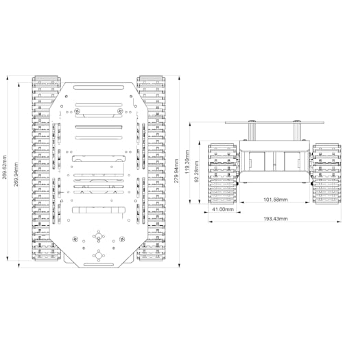 Robot Tracked Tank Car Chassis with Encoder DC Motor, Suspension Shock Absorption Chassis Car Double Layer Full-Metal Robotic Moving Platform Track for Arduion RPi Jetson DIY Maker Smart Robot Car - style: 2 Layer