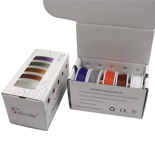 28 AWG Tinned Copper Wire Electric Wire kit 28 Gauge Hook Up Wire 300V Cables Electronic Stranded Wire Cable Industries Electrics DIY Box - color: Box-2, size: 28AWG