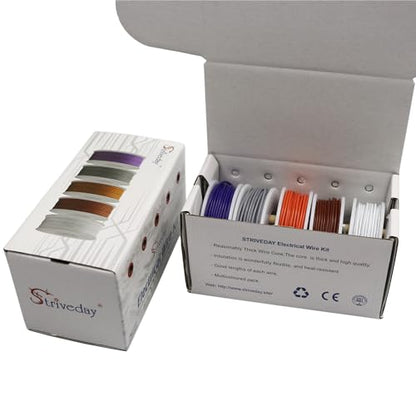 28 AWG Tinned Copper Wire Electric Wire kit 28 Gauge Hook Up Wire 300V Cables Electronic Stranded Wire Cable Industries Electrics DIY Box - color: Box-2, size: 28AWG