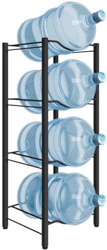 mocomax 5 Gallon Water Jug Rack, 4 Tier Detachable Water Bottle Holder Storage Organizer Shelf, Heavy Duty Water Jug Dispenser Stand for Kitchen, Office, Home, Black - style: 4-Tier