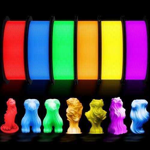 Pangda 3D Printer Filament Pla Bundle 1.75mm Multicolor, ±0.02mm Dimensional Accuracy, 3D Printing Filament for DIY Projects, Holiday Crafts(1.5 kg,Glow Color) - color: Glow Color, size: 1.5 kg