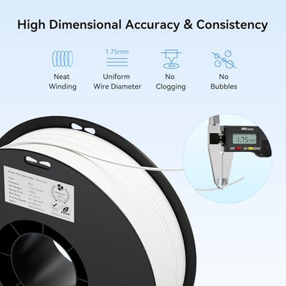 Creality PLA 3D Printer Filament, White, 4-Pack, Total 4KG - color: White*4 Pla, size: 4kg
